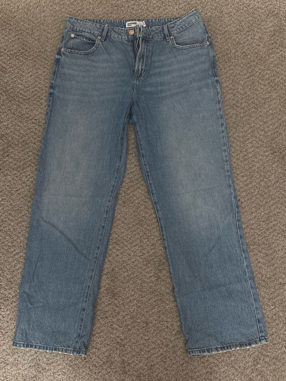 Garage High-Rise Straight Leg Jeans - Blue